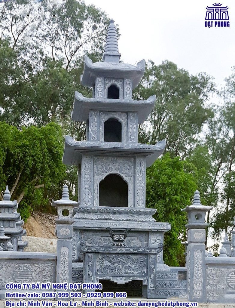Mộ tháp đá thường được xây dựng ở Đình chùa