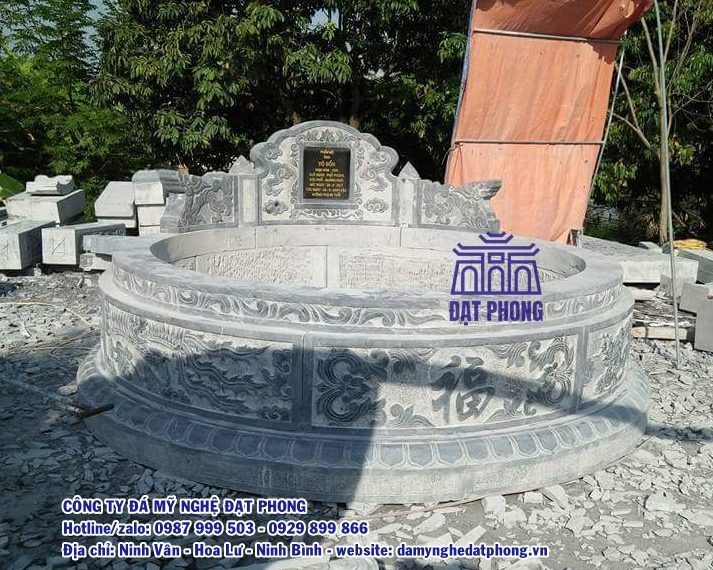 Mẫu mộ đá tròn đẹp do Đạt Phong thiết kế