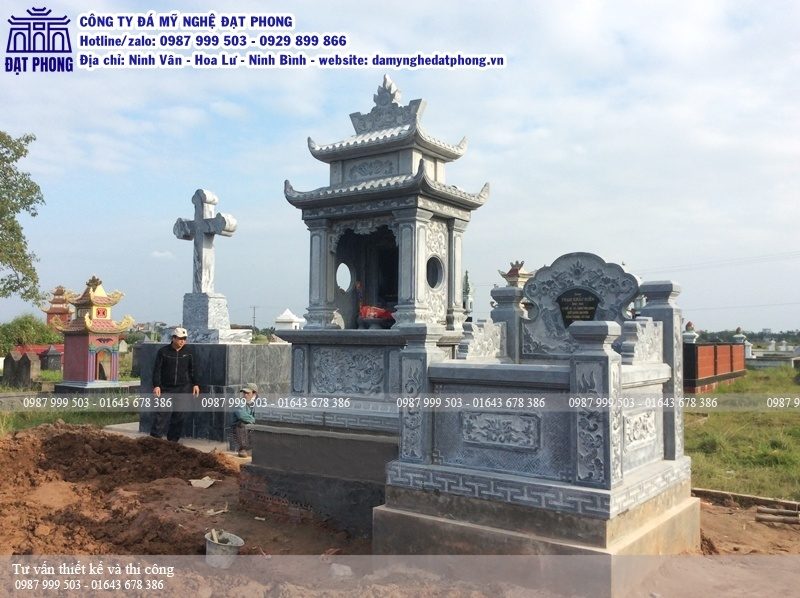 Khu mộ công giáo được thi công bởi Công ty Đá mỹ nghệ Đạt Phong 