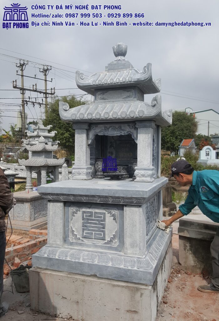 Lăng mộ hai mái được thiết kế đá xanh Thanh Hóa